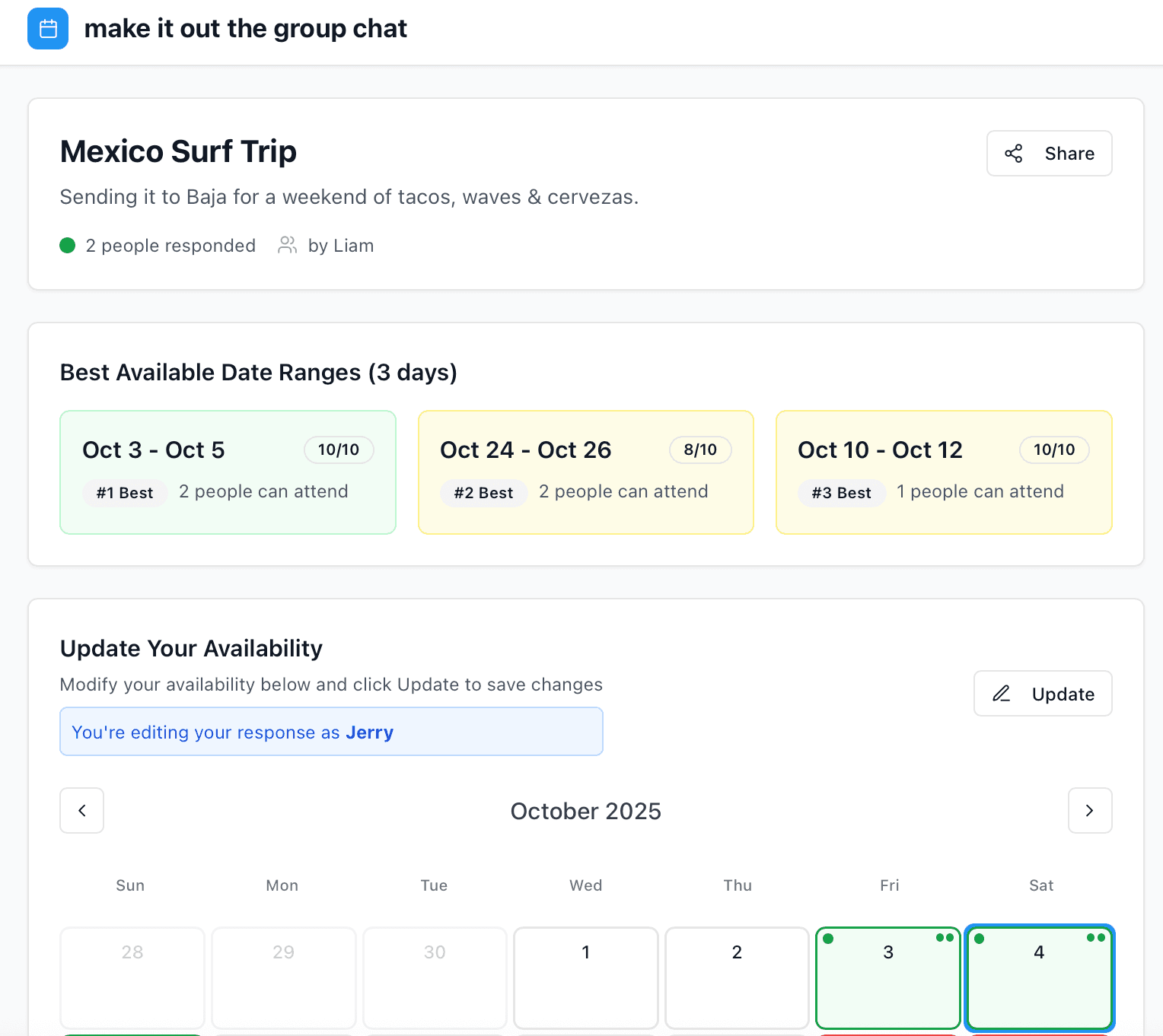 Make it out the group chat
